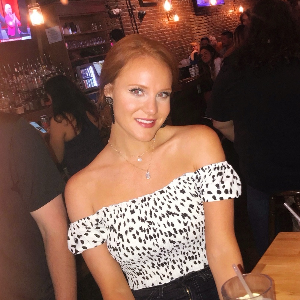 Black and White Printed Top | Like New She + Sky Boutique Polka Dot Small Shirts